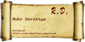 Rohr Dorottya névjegykártya